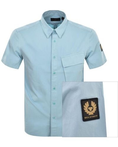 Belstaff Scale Short Sleeved Shirt - Blue