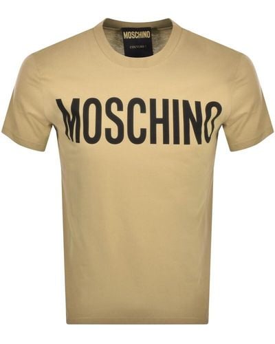 Moschino Logo T Shirt - Natural