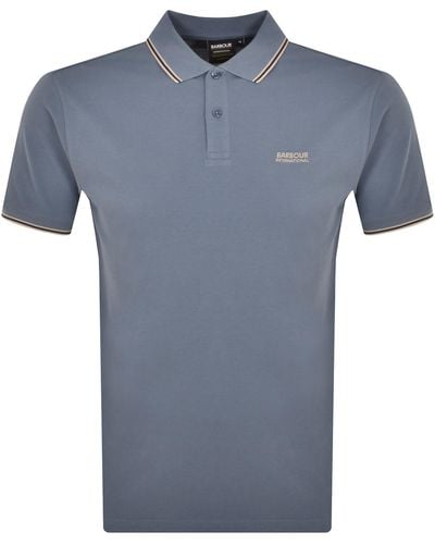 Barbour Tipped Polo T Shirt - Blue