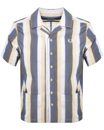 Fred Perry Ombre Stripe Collar Shirt - Blue