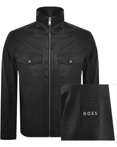 BOSS Boss Jonova1 Leather Jacket - Black