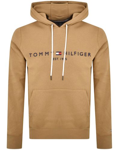 Tommy Hilfiger Logo Hoodie - Natural