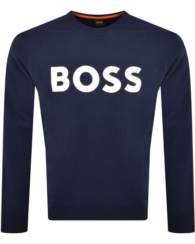 BOSS Boss We Basic Crew Neck Sweatshirt - Blue