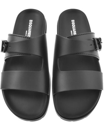 DSquared² Logo Flat Sandals - Black