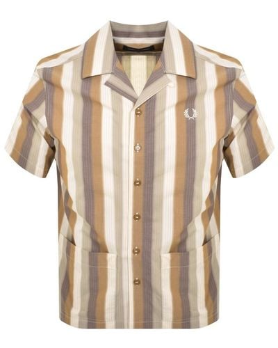 Fred Perry Ombre Stripe Collar Shirt - Natural