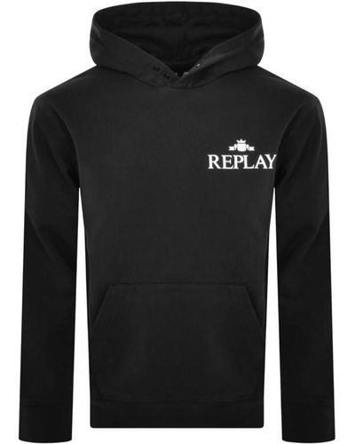 Replay Logo Hoodie - Black