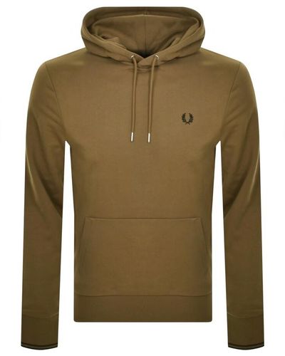 Fred Perry Tipped Logo Hoodie - Green