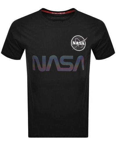 Alpha Industries Nasa Reflective T Shirt - Black