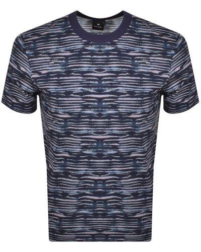 Paul Smith Tie Dye Stripe T Shirt - Blue