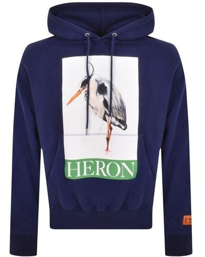 Heron Preston Painted Heron Hoodie - Blue