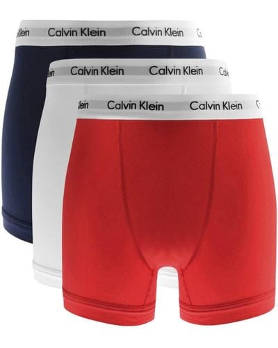 Calvin Klein Underwear 3 Pack Trunks - Red