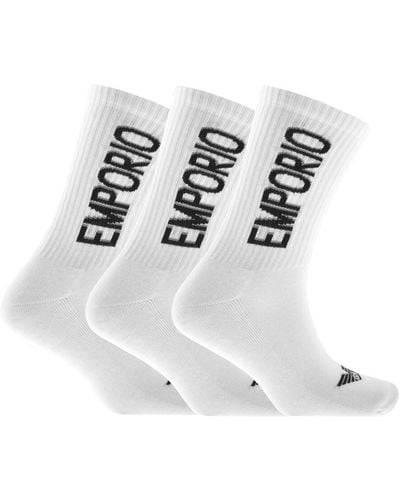 Armani Emporio 3 Pack Socks - White