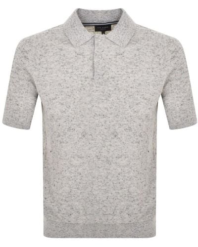 Ted Baker Ustee Knit Polo T Shirt - Gray
