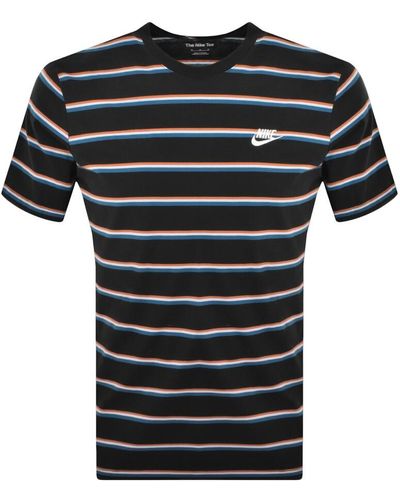 Nike Club Stripe T Shirt - Black