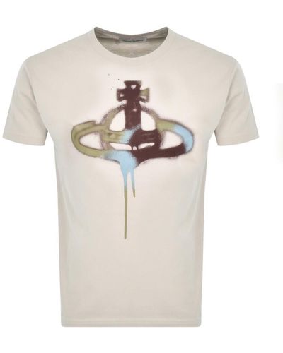 Vivienne Westwood Spray Orb Logo T Shirt - White