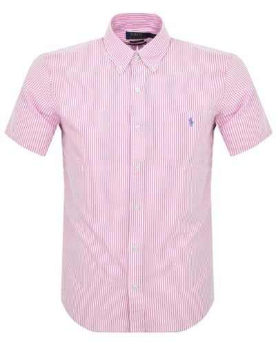 Ralph Lauren Stripe Short Sleeve Shirt - Pink