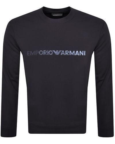 Armani Emporio Crew Neck Logo Sweatshirt - Blue