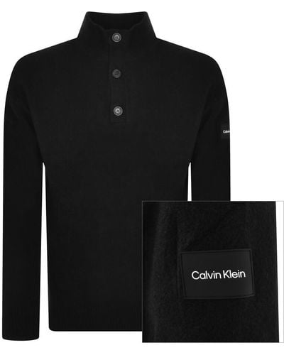 Calvin Klein Quarter Zip Sweater - Black