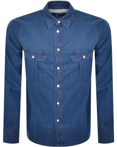 Paul Smith Casual Fit Long Sleeved Shirt - Blue