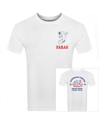Farah Wake Graphic T Shirt - White
