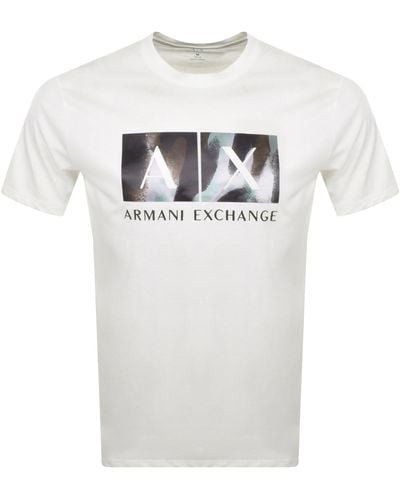 Armani Exchange Crew Neck Logo T Shirt - White