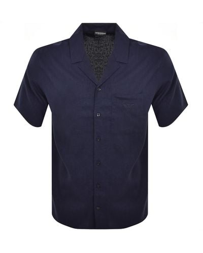 Armani Emporio Short Sleeved Shirt - Blue