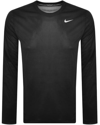 Nike Training Long Sleeve Logo T Shirt - Black