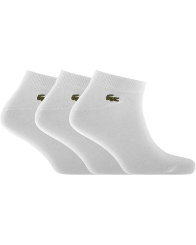 Lacoste Sport Triple Pack Ankle Socks - White