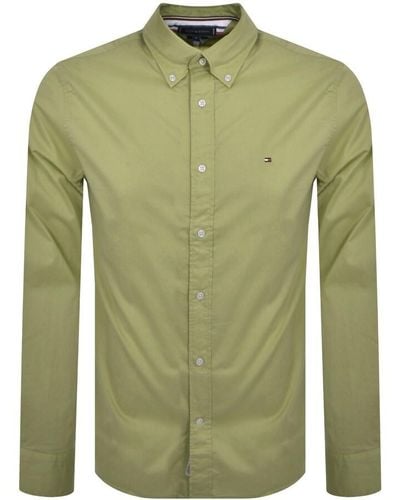 Tommy Hilfiger Long Sleeve Flex Poplin Shirt - Green