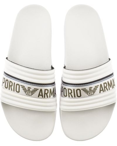 Armani Emporio Logo Sliders - White