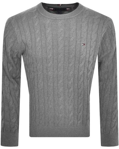 Tommy Hilfiger Cable Knit Sweater - Gray