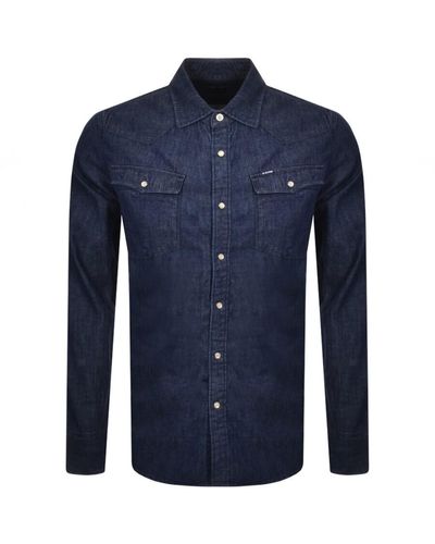 G-Star RAW Raw Slim 3301 Long Sleeved Shirt - Blue