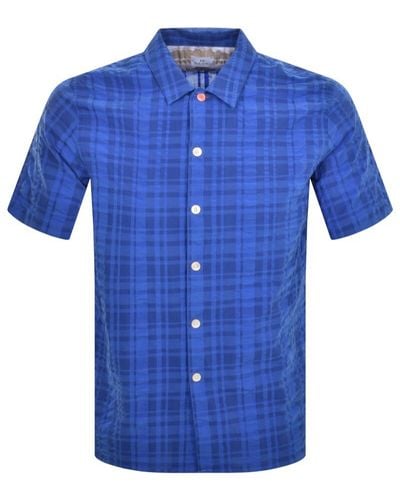 Paul Smith Casual Fit Short Sleeved Shirt - Blue