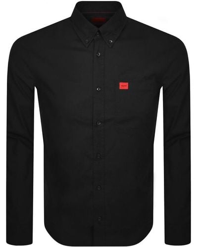 HUGO Long Sleeved Evito Shirt - Black