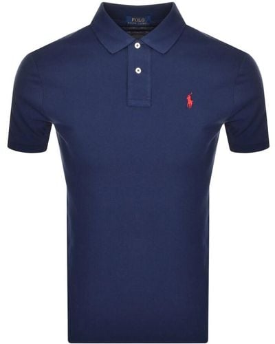 Ralph Lauren Custom Slim Fit Polo T Shirt - Blue