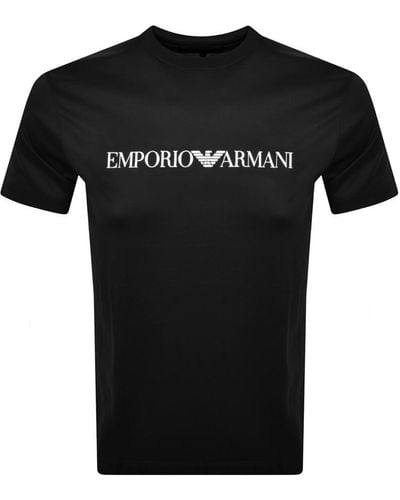 Armani Emporio Crew Neck Logo T Shirt - Black