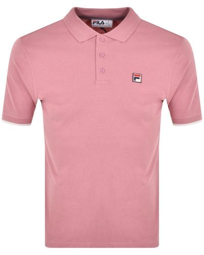 Fila Tipped Rib Basic Polo T Shirt - Pink