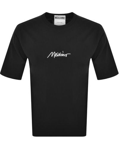 Moschino Short Sleeve Logo T Shirt - Black