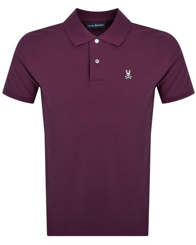 Psycho Bunny Classic Pique Polo T Shirt - Purple