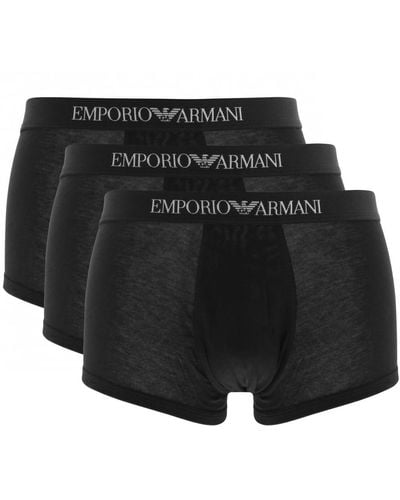 Armani Emporio Underwear 3 Pack Trunks - Black