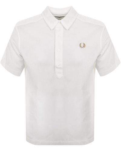 Fred Perry Short Sleeve Pullover Shirt - White