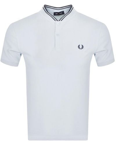Fred Perry Bomber Collar Polo T Shirt - Blue