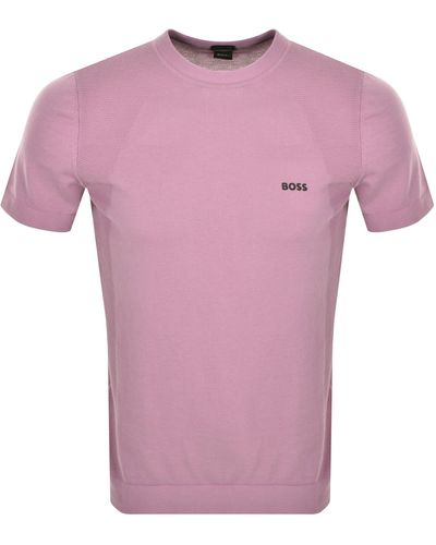 BOSS Boss Momentum Lite Knit T Shirt - Pink