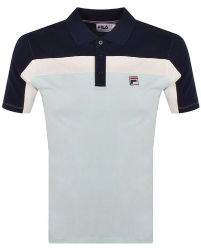 Fila Cut And Sew Wash Polo T Shirt - Blue