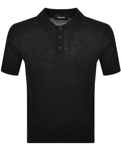 DSquared² Knit Polo T Shirt - Black