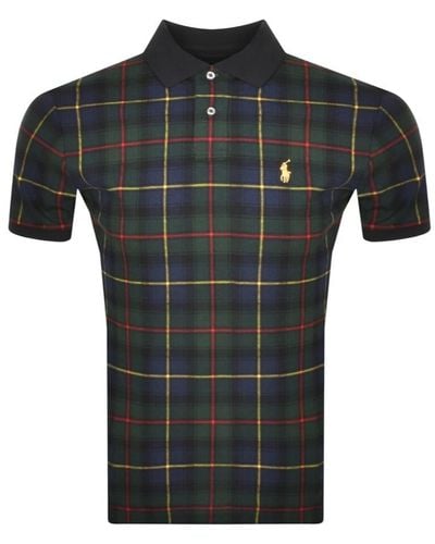 Ralph Lauren Tartan Polo T Shirt - Black