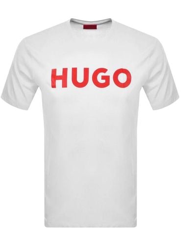 HUGO Dulivio Crew Neck Short Sleeve T Shirt - White