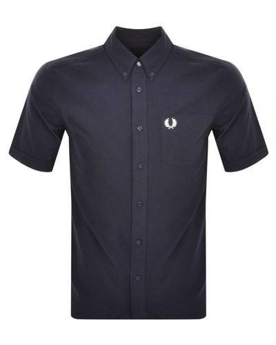 Fred Perry Oxford Short Sleeve Shirt - Blue