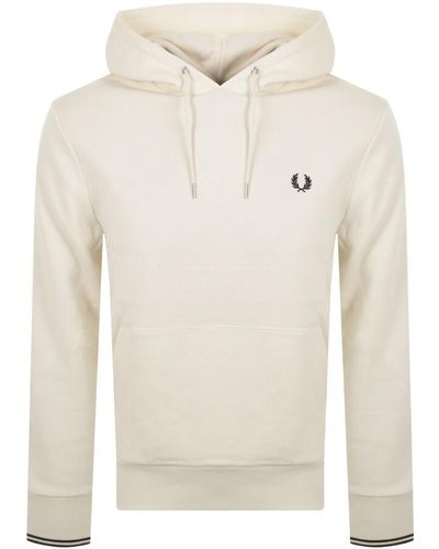 Fred Perry Tipped Logo Hoodie - Natural