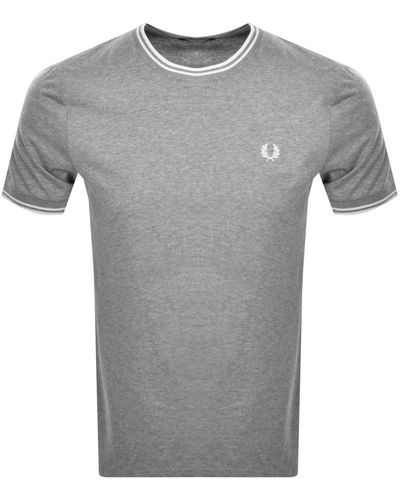 Fred Perry Twin Tipped T Shirt - Grey